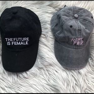 Two Girl Power Baseball Caps